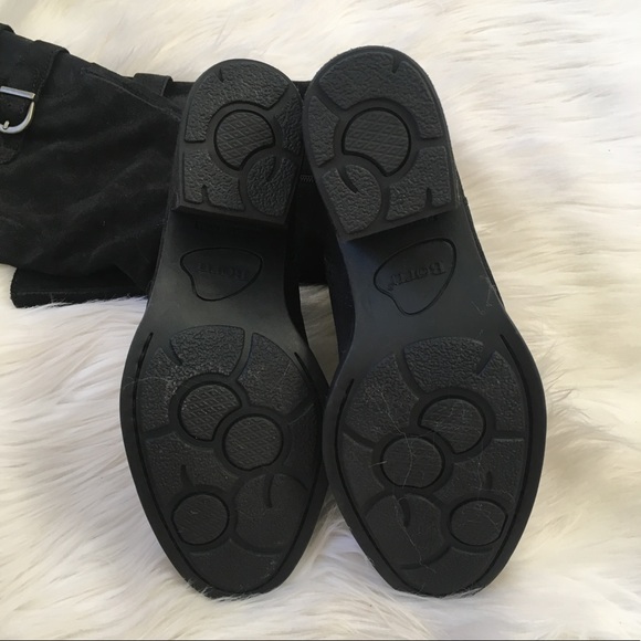 Born Black Suede Leather Buckle Boots - Picture 7 of 8